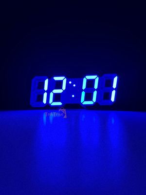 3D LED Digital Clock Glowing Decoration Wall or Table Clock – Blue LED_img_2