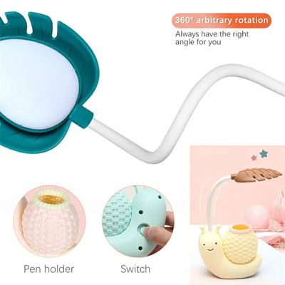Kids Cute Snail LED Desk Light Study Night Table Lamp with USB Charging Cable-Best Rate_img_3
