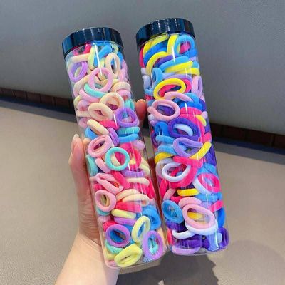 100 pcs Women Girls Colorful Nylon Elastic Hair Bands Ponytail Hold Small Hair Tie Rubber Bands Scrunchie Fashion Kids Hair Accessories_img_1