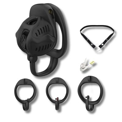 25 Male Chastity Set with Hook Honeycomb Texture 3 Size Cock Rings Adjustable Belt Breathable Chastity Cage for Men Sex Toys 18+_img_1