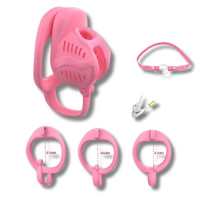 25 Male Chastity Set with Hook Honeycomb Texture 3 Size Cock Rings Adjustable Belt Breathable Chastity Cage for Men Sex Toys 18+_img_2