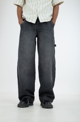 Carpenter baggy fitted faded black denim pant_img_0