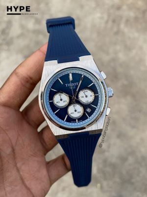 Tissot PRX chronograph blue silicone strap & blue dial_img_0