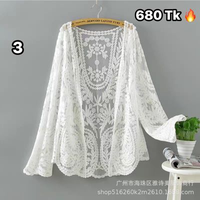 Embroidered Mesh Lace Short Shrug NS4137_img_1