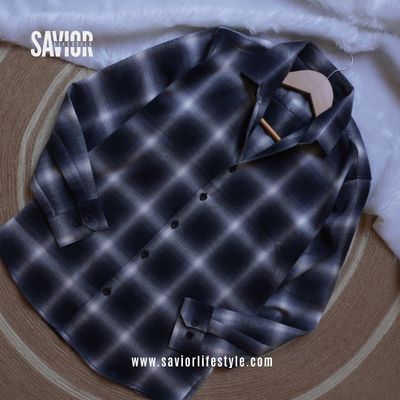 Deep Black n Grey - Pocketless Full Sleeve Check Shirt_img_0