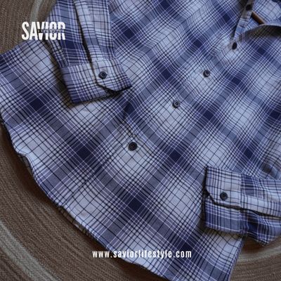 White n Blue - Pocketless Full Sleeve Check Shirt_img_1