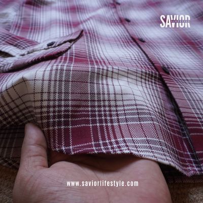 White Maroon - Pocketless Full Sleeve Check Shirt_img_2