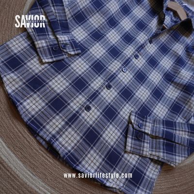 Stone Blue - Pocketless Full Sleeve Check Shirt_img_1