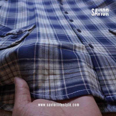 Stone Blue - Pocketless Full Sleeve Check Shirt_img_2