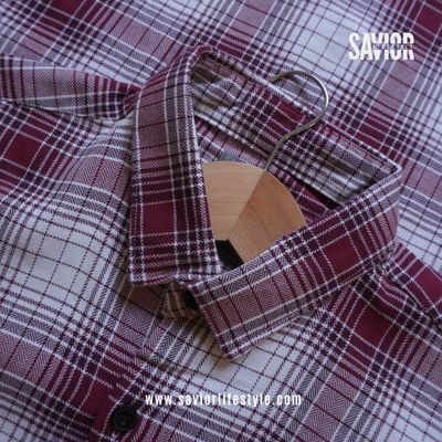 White Maroon - Pocketless Full Sleeve Check Shirt_img_3
