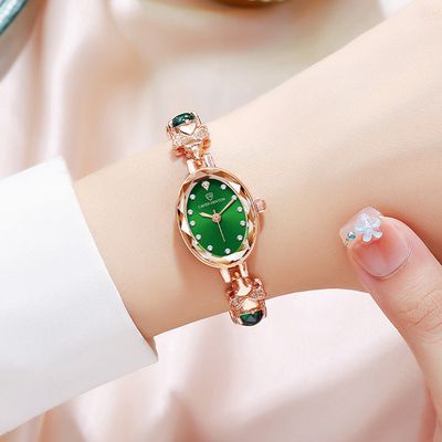 Waterproof Emerald Decorative Bracelet Watch_img_3
