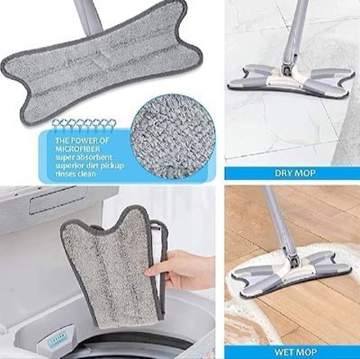 Flat Floor Mop X Type, Easy Squeeze Mop, Self Wringing Flat Mop, Hand-Free Wash_img_3