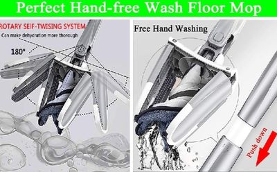 Flat Floor Mop X Type, Easy Squeeze Mop, Self Wringing Flat Mop, Hand-Free Wash_img_5