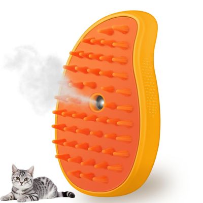 Mango-Shaped USB Charging Pet Furr Comb for Massage Silicone Steamer Brush - Dog&Cats_img_1