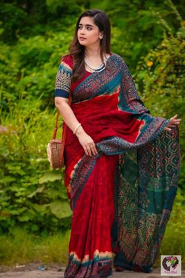 সেমি মসলিন শাড়ি + ব্লাউজ পিছ।_img_2