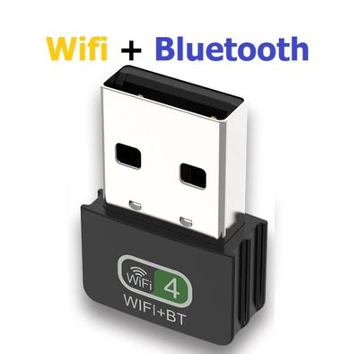 Wifi + Bluetooth 2 in 1 Network Adapter - 150mbps Dual Band Wireless Pc Adapter Wireless USB Bt WiFi 2 in 1 2.4g Wireless WiFi Bluetooth LV-UW06BT Dongle for PC Laptop Desktop_img_0