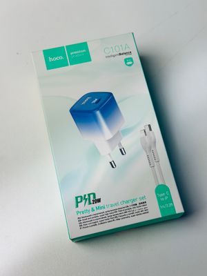 Hoco C101A PD 20W Fast Mini Travel Charger Adapter With Type C To Lightning Cable_img_2