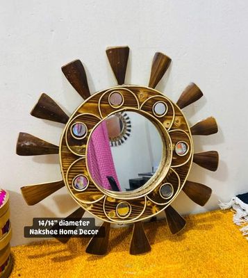 ১৪" কাঠের আয়না Black circle_img_5