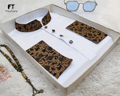 Exclusive Long Sleeve Panjabi for Men/ Color> White_img_0