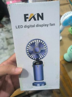 Portable Rechargeable Mini Fan with LED Digital Display – 3 Speed Modes, USB Powered, Phone Stand Feature_img_1