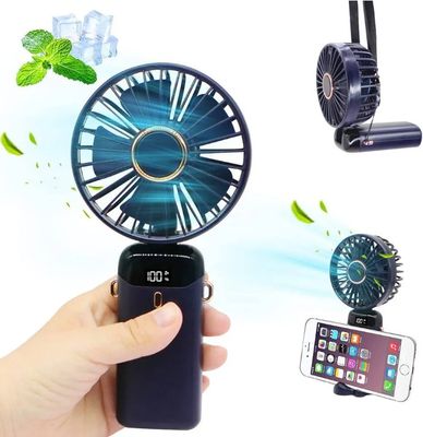 Portable Rechargeable Mini Fan with LED Digital Display – 3 Speed Modes, USB Powered, Phone Stand Feature_img_2