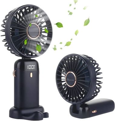 Portable Rechargeable Mini Fan with LED Digital Display – 3 Speed Modes, USB Powered, Phone Stand Feature_img_4