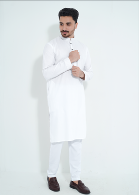 FlexTone Premium Quality Embroidery Panjabi/ Color>White_img_0