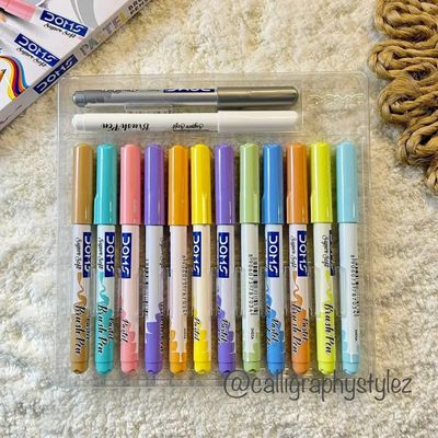 Doms Super Soft Tip Pastel Shades Brush Pen 14 Colors_img_1