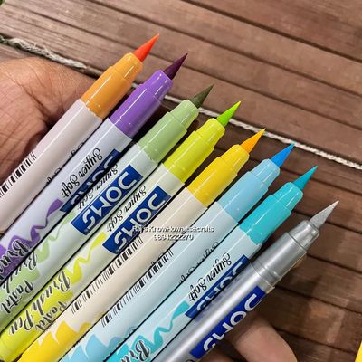 Doms Super Soft Tip Pastel Shades Brush Pen 14 Colors_img_2