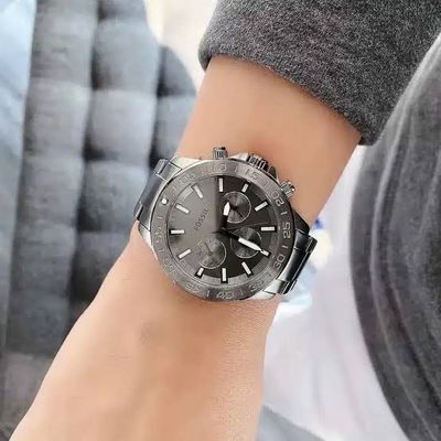 Fossil Bannon BQ2491 Men’s 45 mm Smoke Multifunction – Grey Dial & Stainless Steel Bracelet_img_1