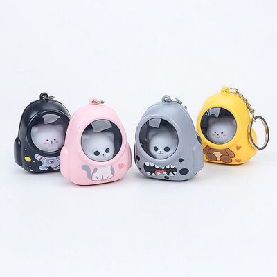 Astronaut Cat Schoolbag Luminous Nightlight Keychain Accessories Bag Decorations Pendant_img_3