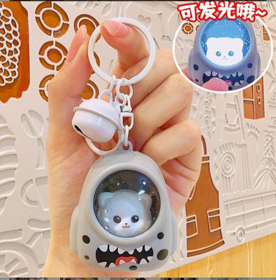Astronaut Cat Schoolbag Luminous Nightlight Keychain Accessories Bag Decorations Pendant_img_4
