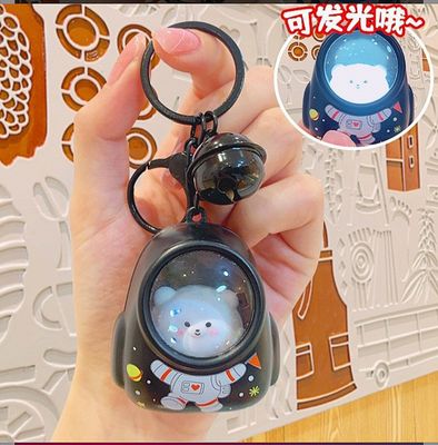 Astronaut Cat Schoolbag Luminous Nightlight Keychain Accessories Bag Decorations Pendant_img_6