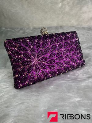 Crystal Diamond Embellished Evening Clutch Bag_img_13