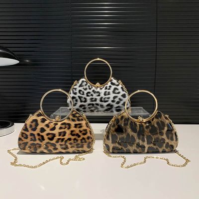 Leopard Print Acrylic Box Clutch Bag_img_7