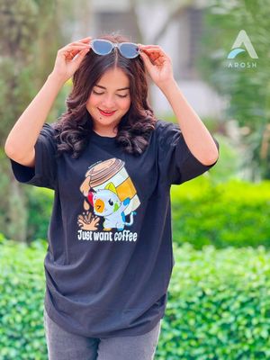 Ladies T-shirt (Just want Coffee)_img_1
