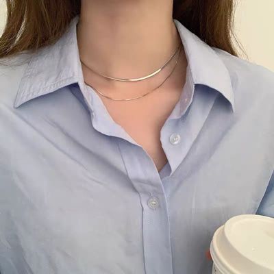 double layer snake bone thin necklace_img_1