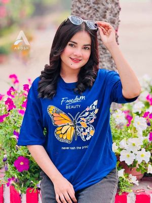Ladies T-shirt (Butterfly Blue)_img_2