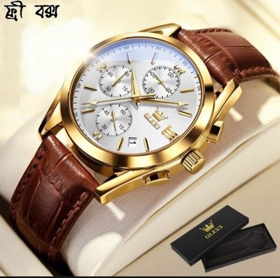 Leather Waterproof Quartz Fashion Watch for Men_img_2