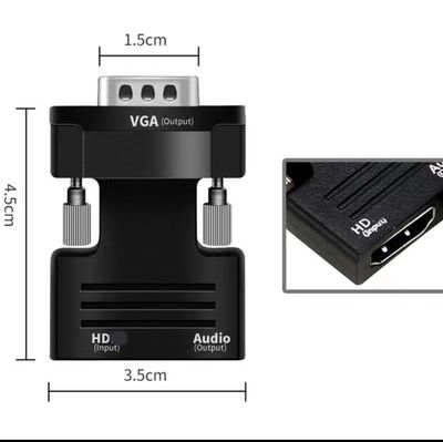 HDMI to VGA Converter - HDMI-compatible To VGA Converter With 3.5mm Audio Cable For PS4 PC Laptop TV Monitor Projector 1080P VGA Female To HD Male Adapt_img_5