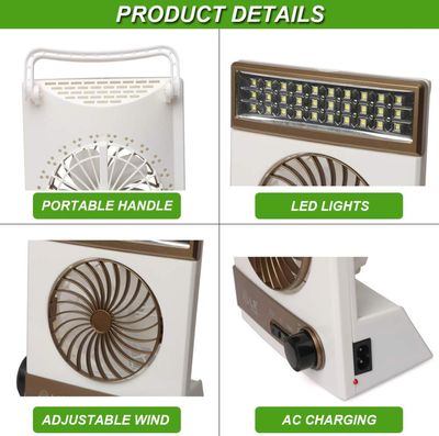 Rechargeable Fan - Multifunctional Four-In-One Solar Fan With Lamp Flashlight Function,CN Plug and Solar Charging_img_5