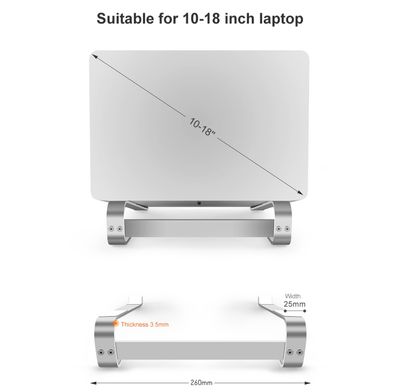Laptop Stand - Premium Quality Aluminum Alloy Base Laptop Stand Height Increasing Laptop Support Stand Heat Dissipation Rack_img_1