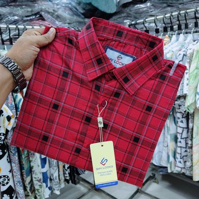 Shy Looks Pure Cotton Full Sleeve Check Shirt for Men's_img_1