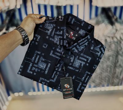 Shy Looks Pure Cotton Full Sleeve Print Shirt for Men's_img_1