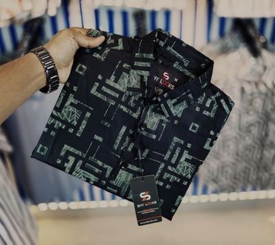 Shy Looks Pure Cotton Full Sleeve Print Shirt for Men's_img_2