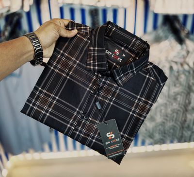Shy Looks Pure Cotton Full Sleeve Check Shirt for Men's_img_2