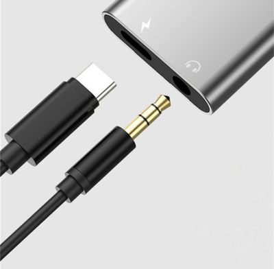 Type C to 3.5mm with charging port | Headphone 2-in-1 Type C Dual-port Audio Adapter To 3.5Mm Jack For Xiaomi Huawei Audio Charger Dispenser Accessories Alliance_img_1