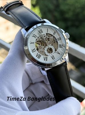 FOSSIL AUTOMATIC BLACK BELT WHITE DIAL RING_img_0