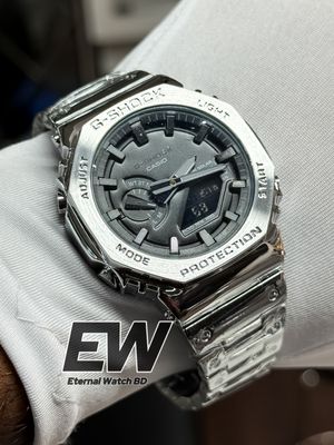 GSHOCK BLACK DIAL SILVER CHAIN_img_1