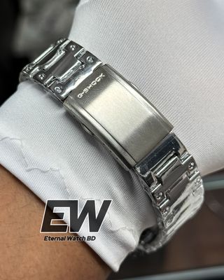 GSHOCK BLACK DIAL SILVER CHAIN_img_2